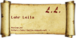 Lehr Leila névjegykártya